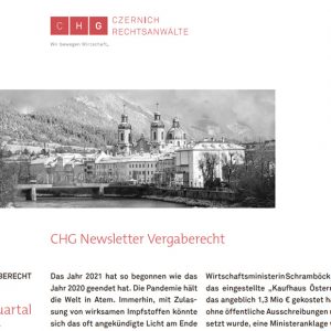 CHG-Newsletter Vergaberecht Nr. 2 erschienen