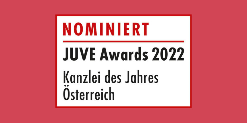 CHG für den JUVE-Award „Kanzlei des Jahres Österreich“ nominiert
